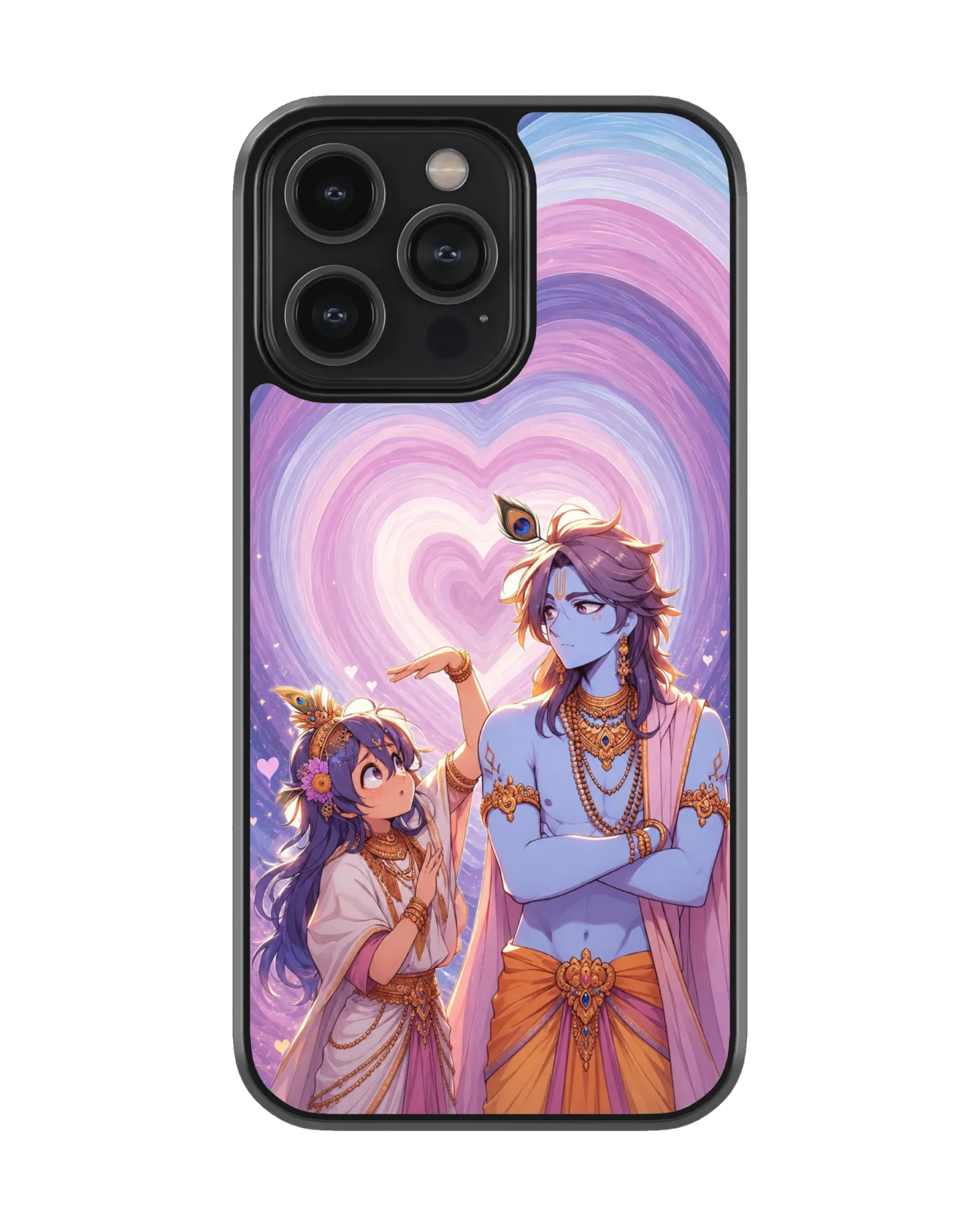 Radha Krishna Pastel Heart (Spiritual Mobile Covers) | Available For All Devices