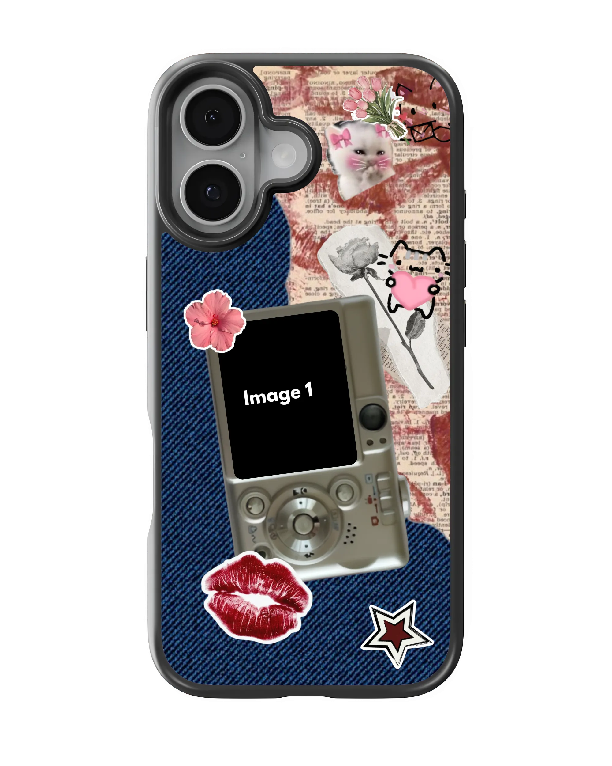 Retro Digicam Denim Collage (Customized Mobile Cover) | Available For All Devices