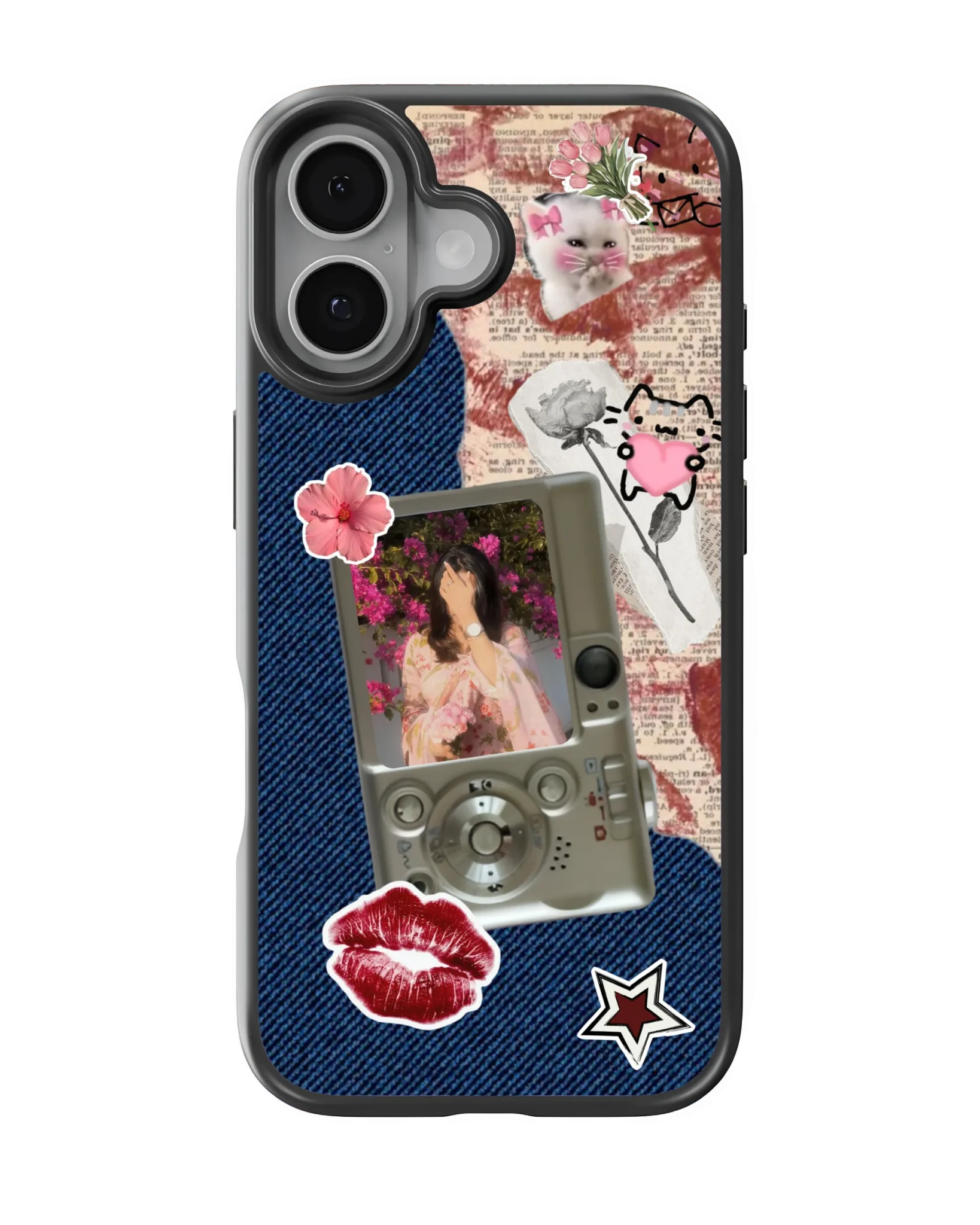 Retro Digicam Denim Collage (Customized Mobile Cover) | Available For All Devices