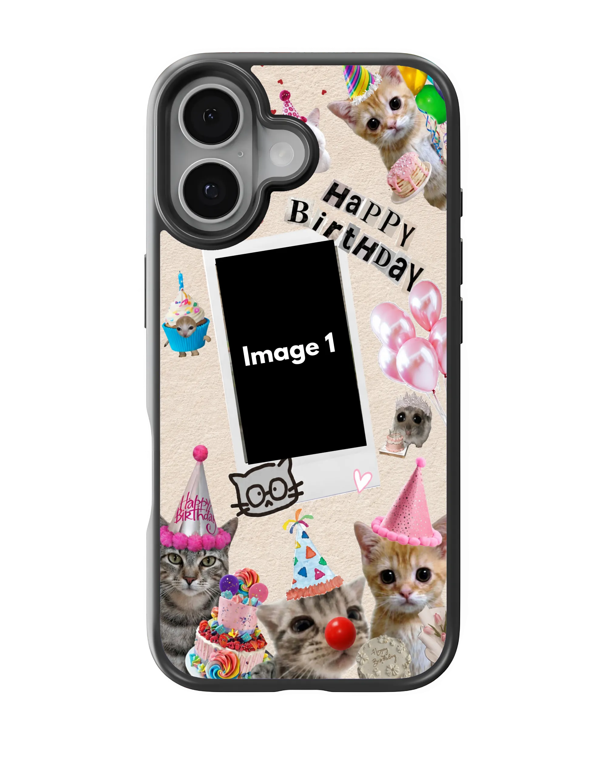 Birthday Cat Polaroid (Customized Mobile Cover) | Available For All Devices