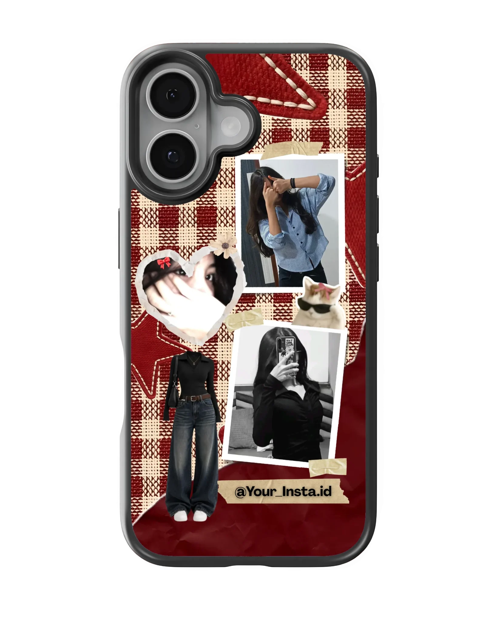 Cute Cat Plaid Collage (Customized Mobile Cover) | Available For All Devices