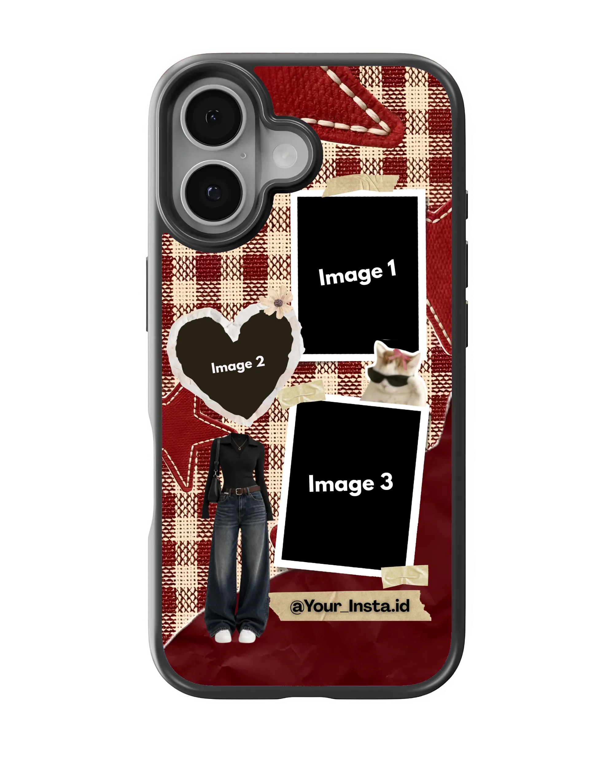 Cute Cat Plaid Collage (Customized Mobile Cover) | Available For All Devices