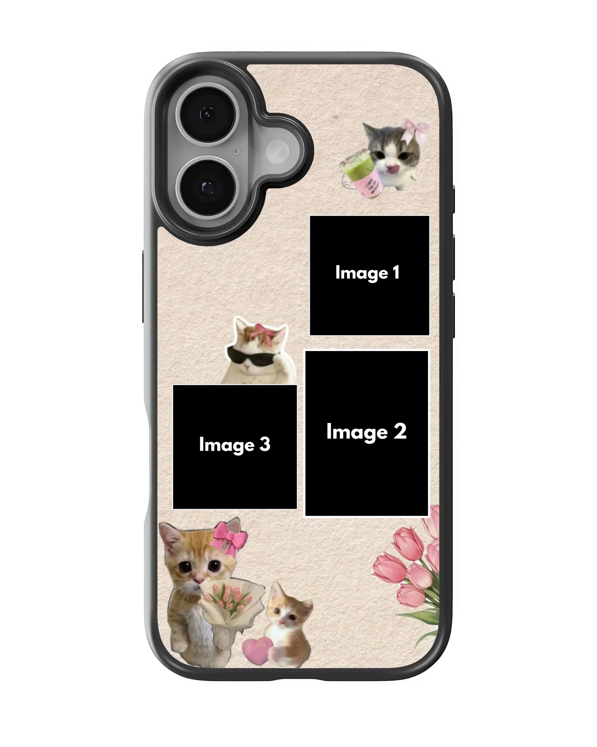 Cute Cat Floral Collage (Customized Mobile Cover) | Available For All Devices