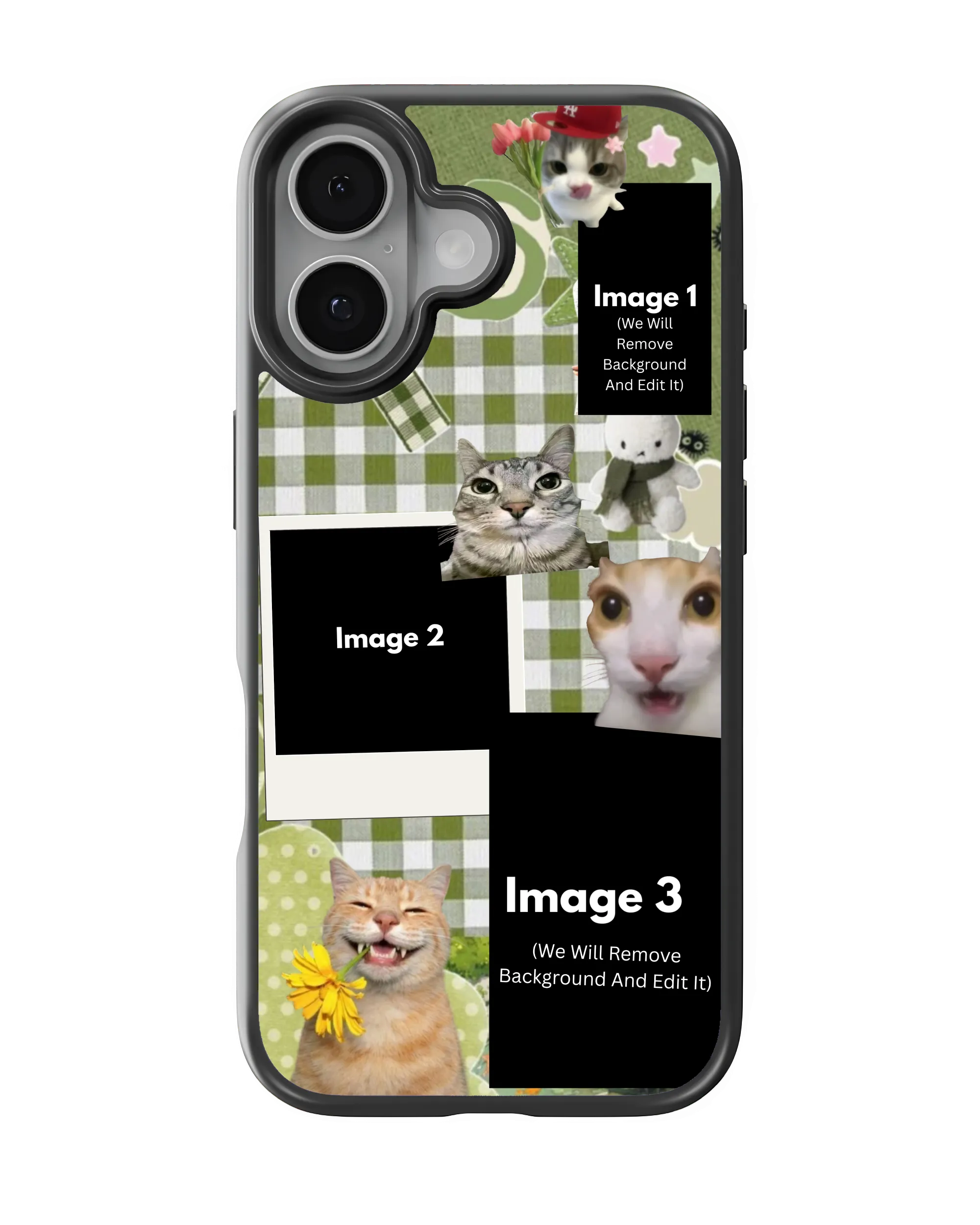 Green Gingham Cat Scrapbook (Customized Mobile Cover) | Available For All Devices