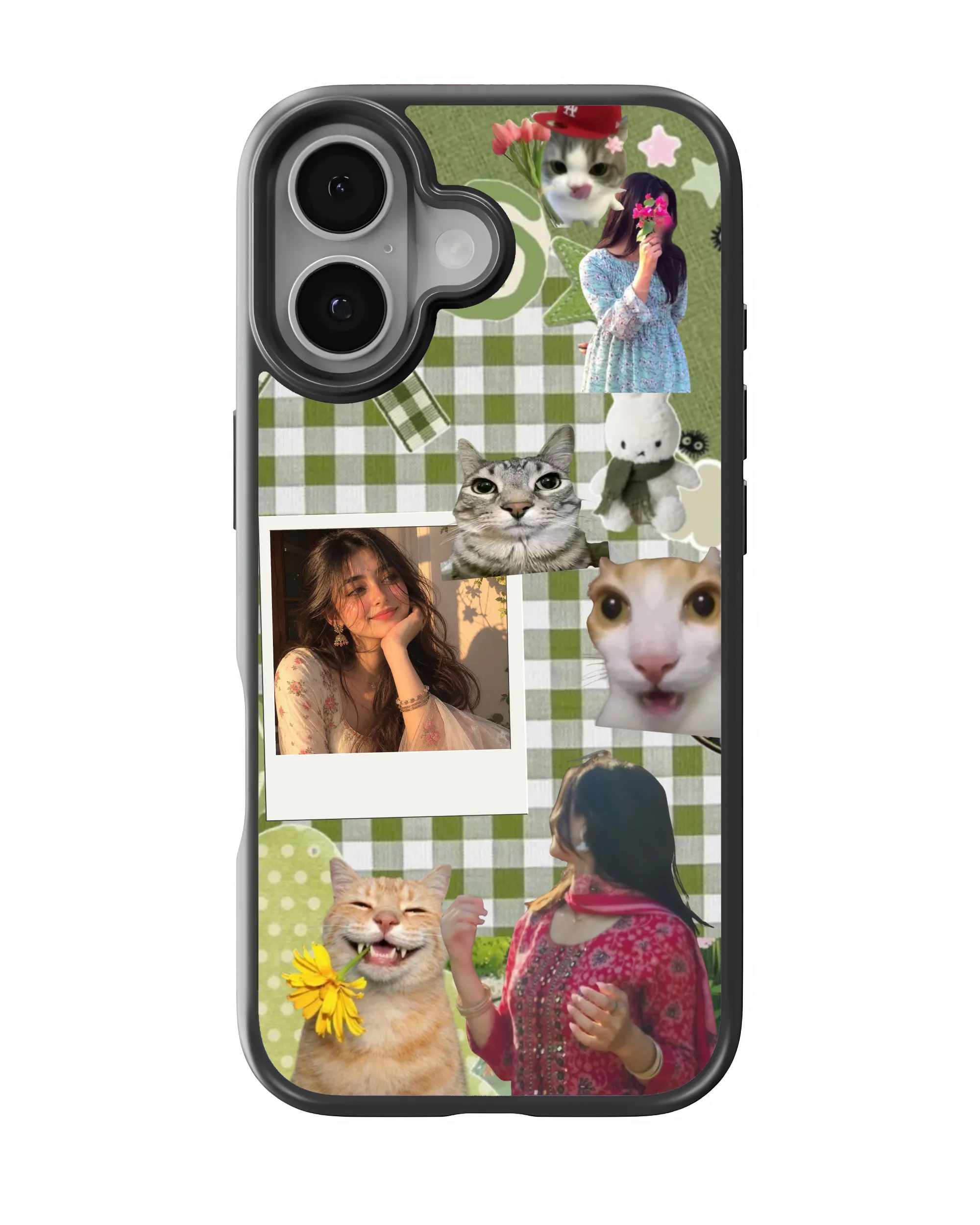 green-gingham-cat-scrapbook-customized-mobile-cover-available-for-all-devices