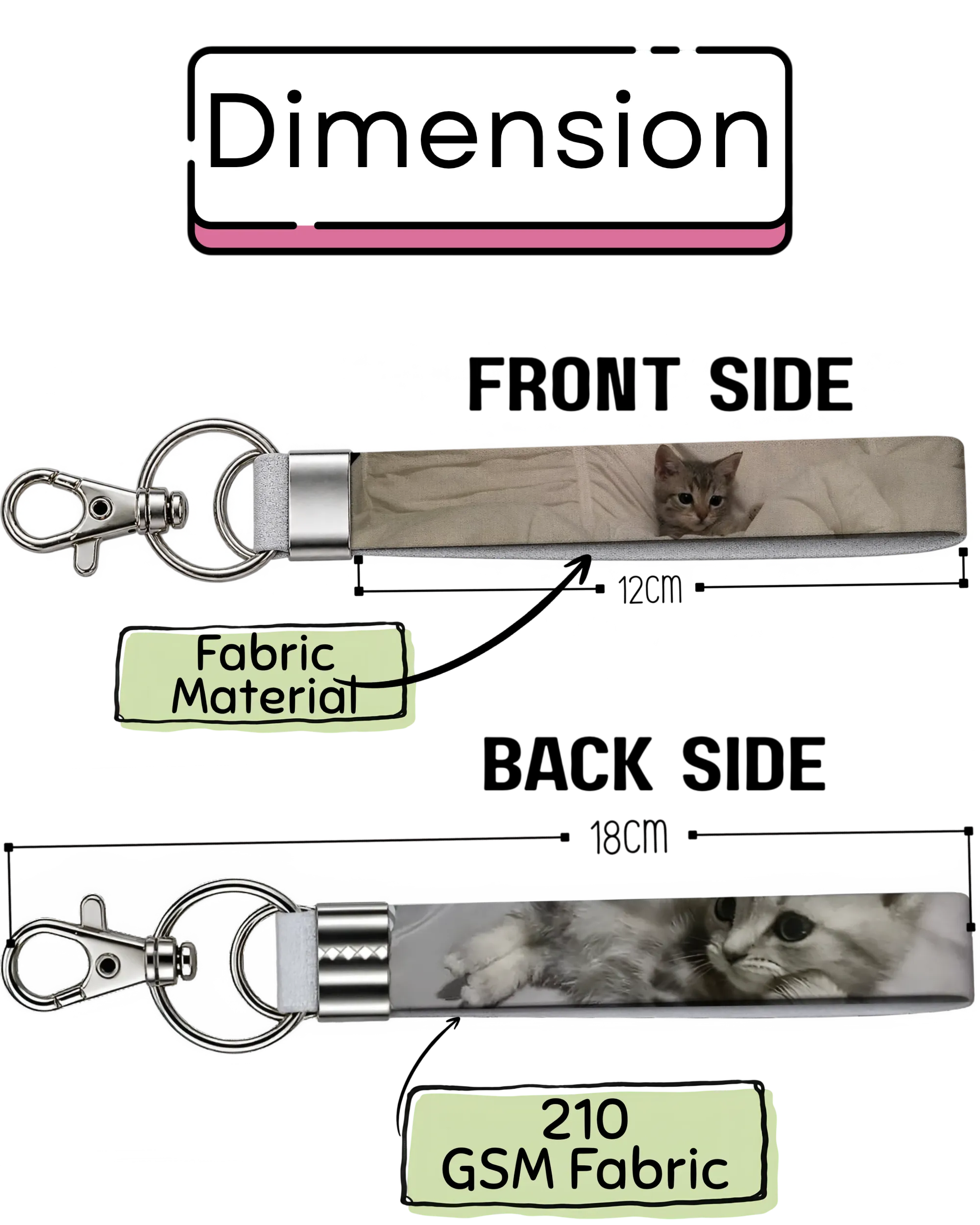 Little Explorer | Fabric Keychain | Front & Back Printed
