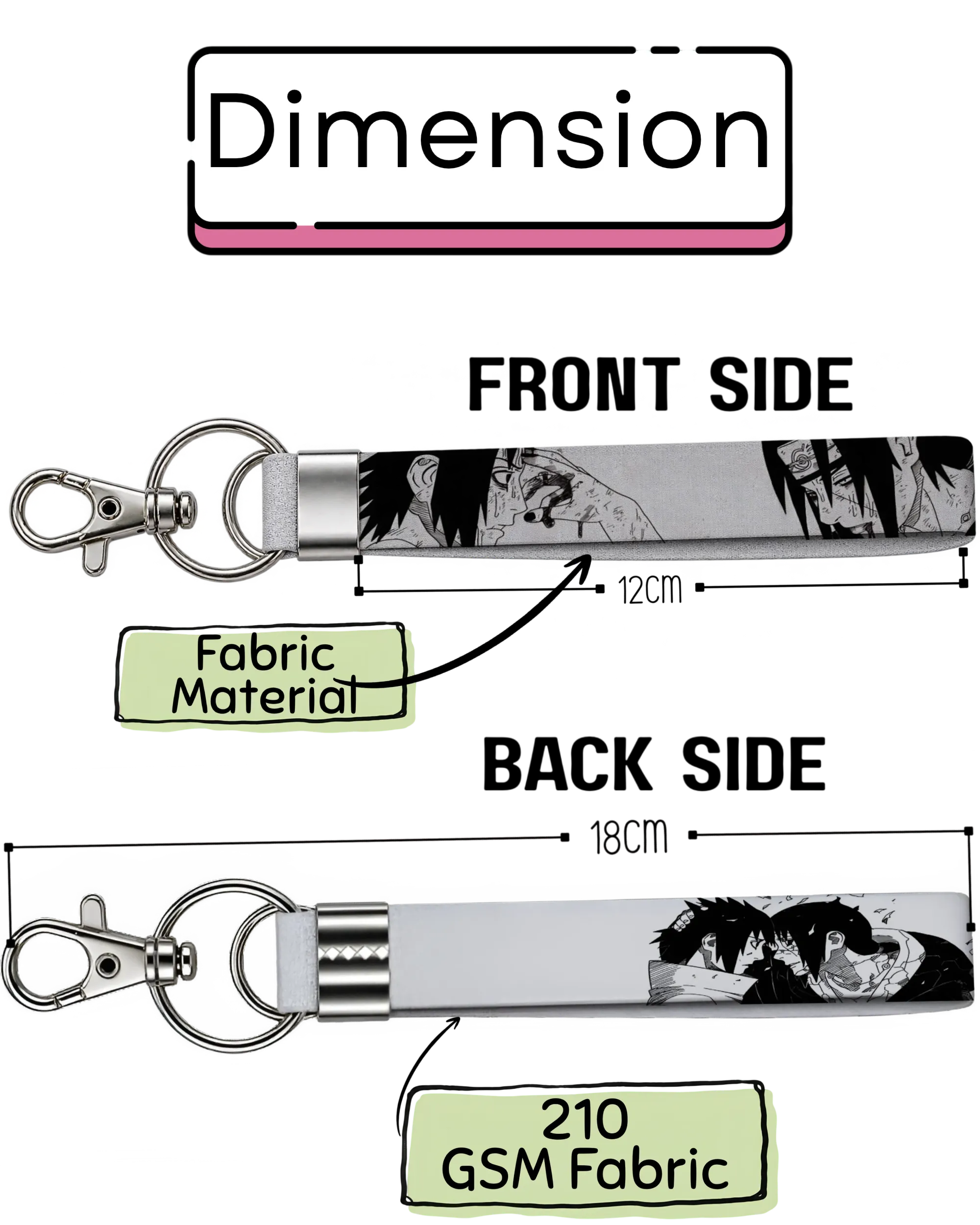 Uchiha Brothers | Fabric Keychain | Front & Back Printed